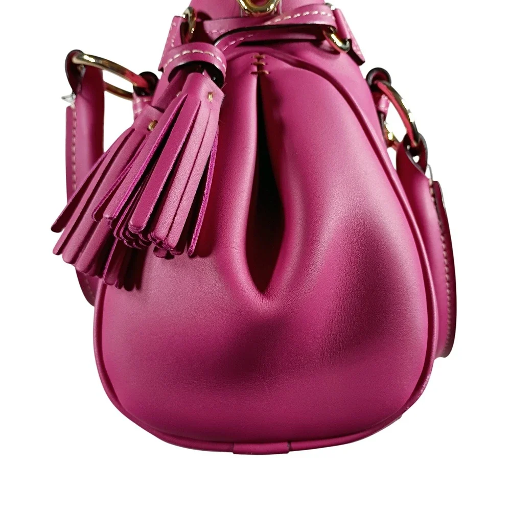 Dooney & Bourke Satchel Women Small Fuchsia Pink Tassel Leather Bag